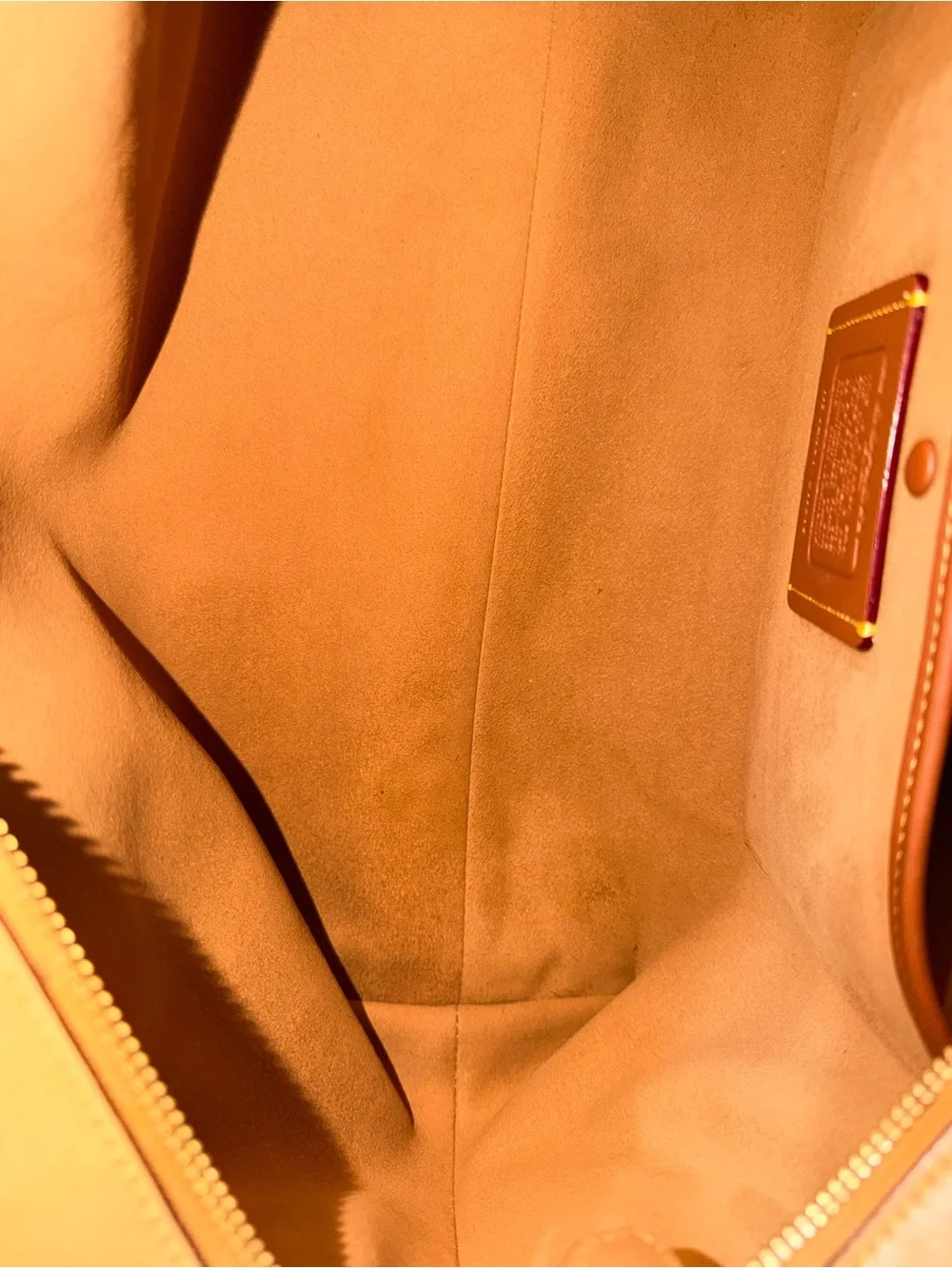 Coach Tan Leather Dome Satchel with Detachable Strap